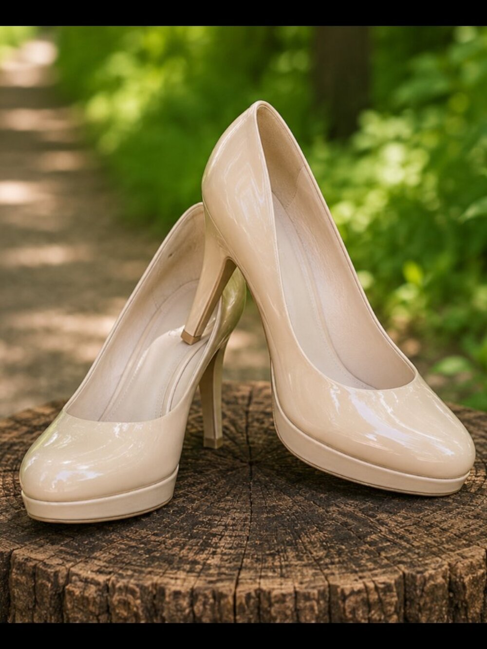 ALDO Nude Patent Heels | US 9 EU 40